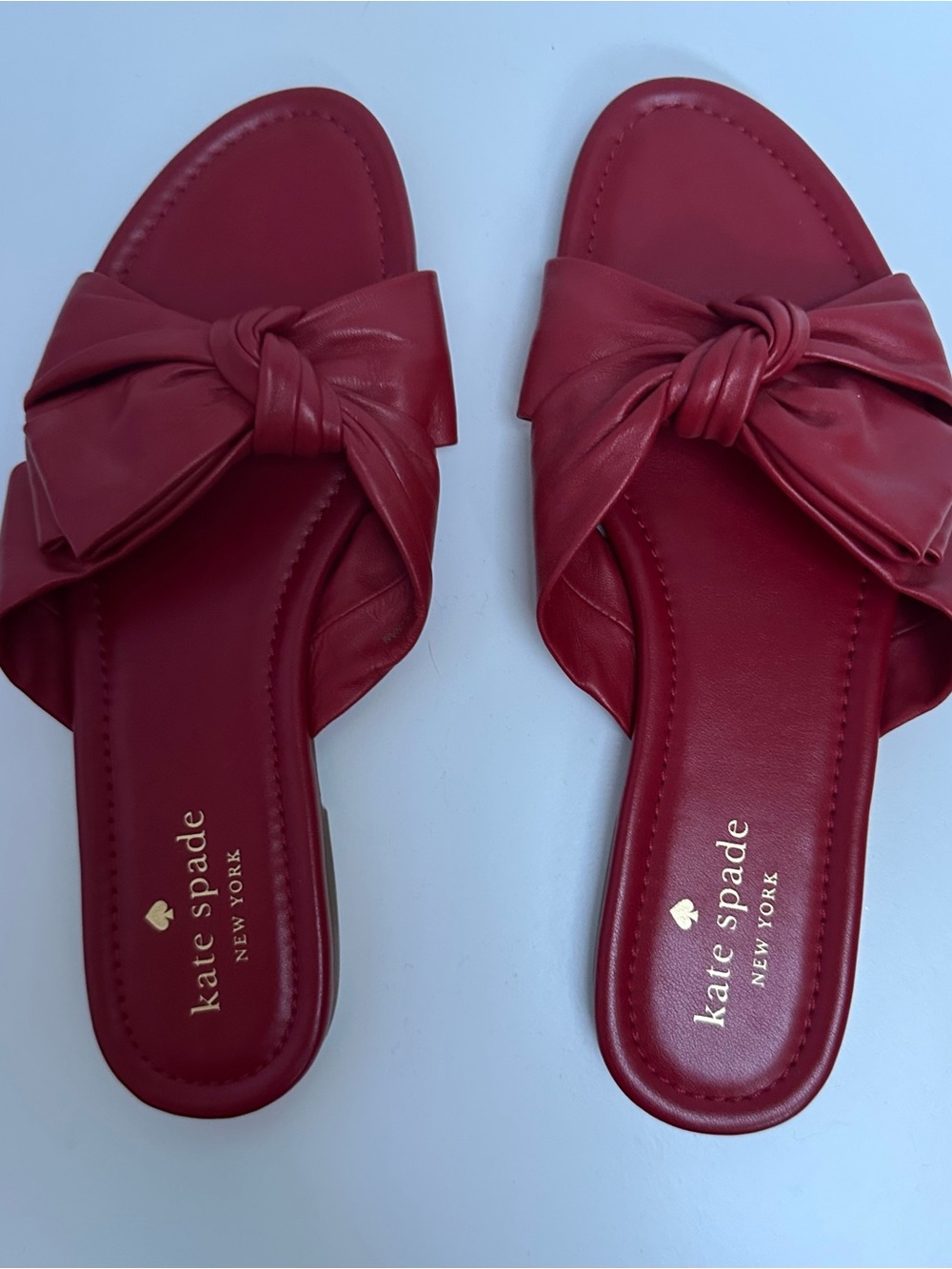 kate spade Red Knotted Slide Sandals